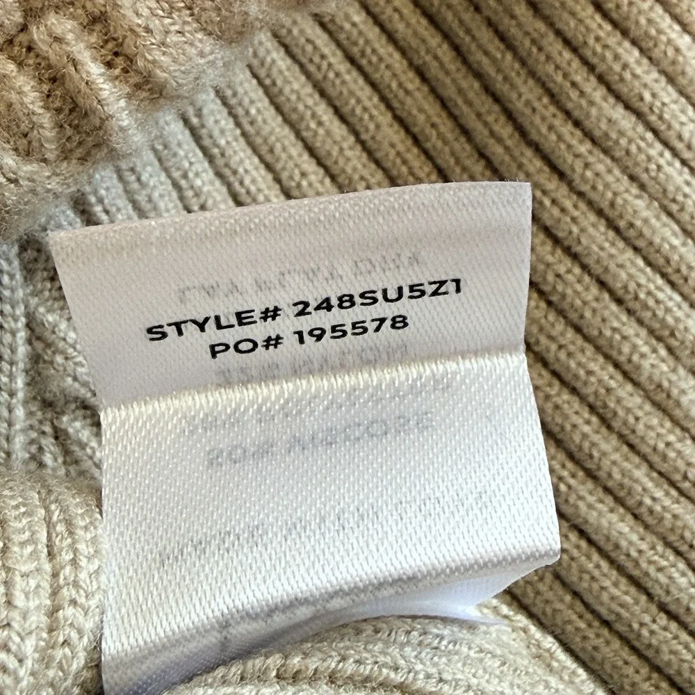 Lulus‎ Curated Forecast Sweater Top XS Beige Ribbed Mock Neck Stretch